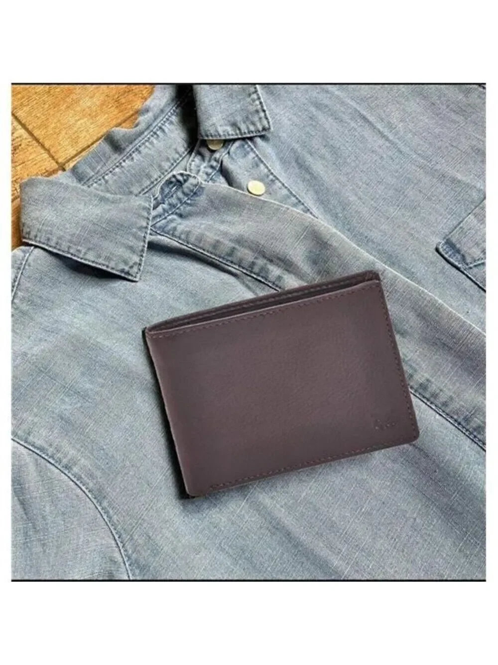 Genuine Leather Men's Wallet RFID Blocking Slim Carry Bag Pocket Thin BROWN NEW